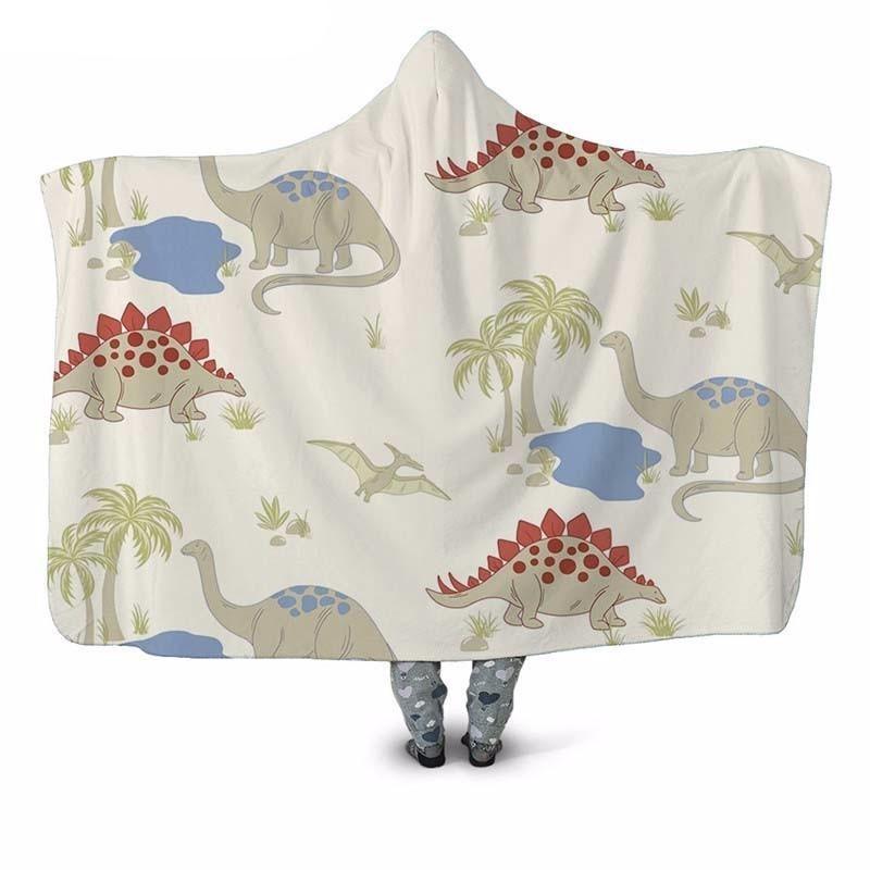 Dinosaur Print Loose Blanket Hoodie