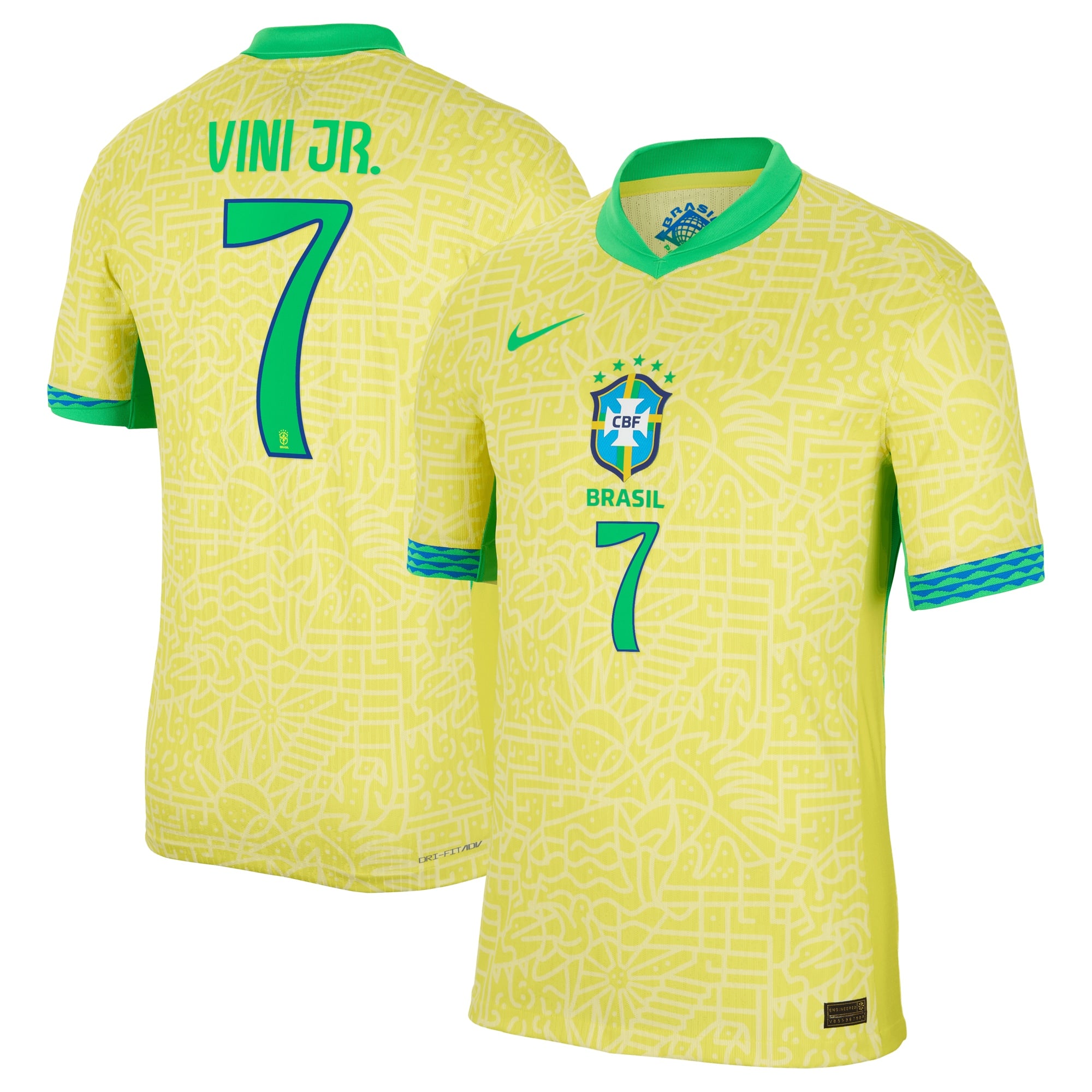 Vini Jr. Brazil National Team Nike 2024 Home Jersey – Yellow