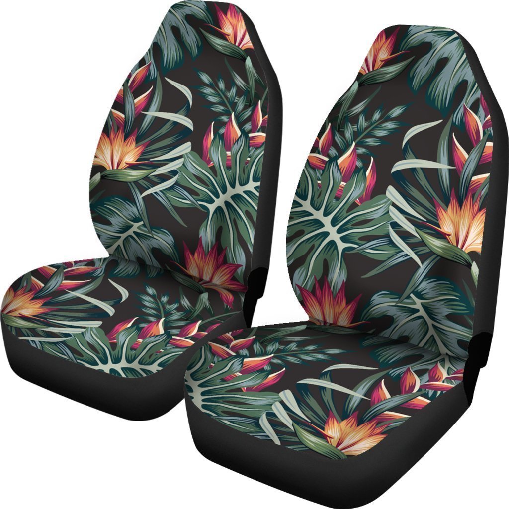 Universal Fit Car Seat Covers With Hawaiian Tropical Plants Pattern