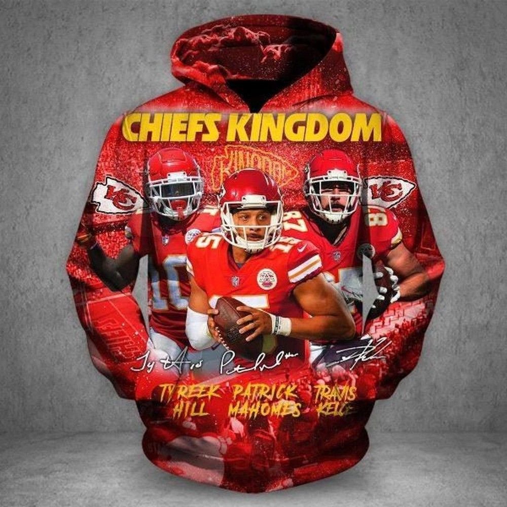 Kansas City Chiefs Kingdom Tyreek Hill Patrick Mahomes 8 Unisex 3D Hoodie Gift For Fans