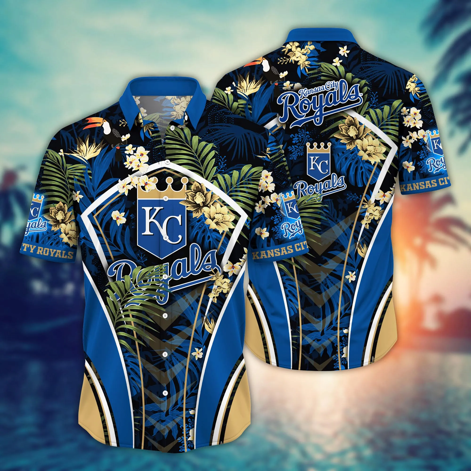 Kansas City Royals Mlb Hawaiian Shirt Golden Hour Aloha Shirt