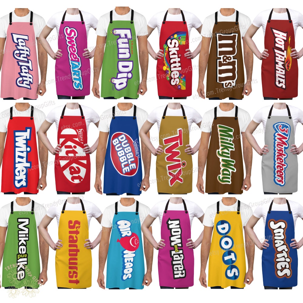 Candy group halloween costume group halloween apron adult candy bar apron teacher halloween couple costume bff friends work halloween shirt Onlineshoesmall