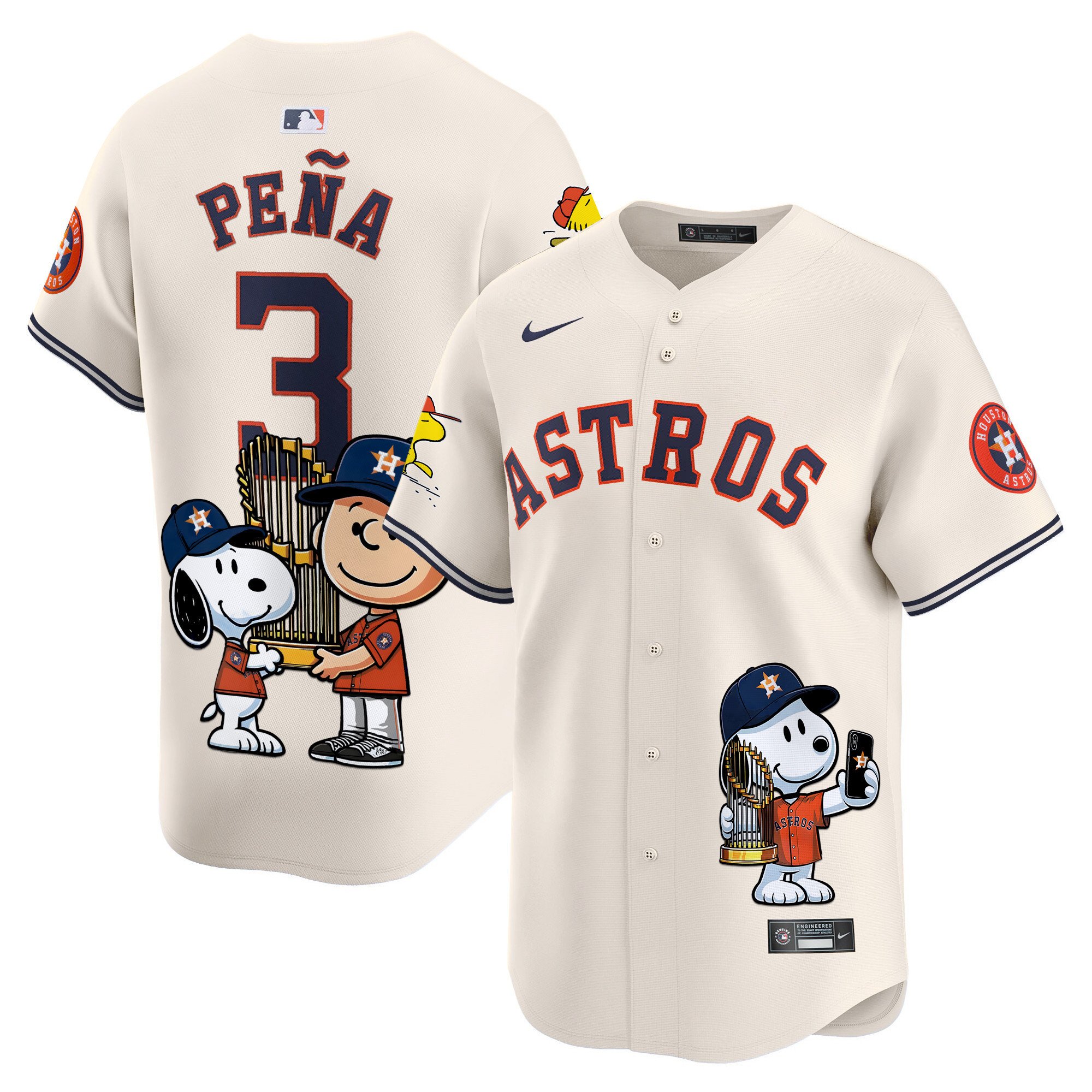 Unisex Astros Peanut Snoopy Vapor Premier Limited Jersey – Printed