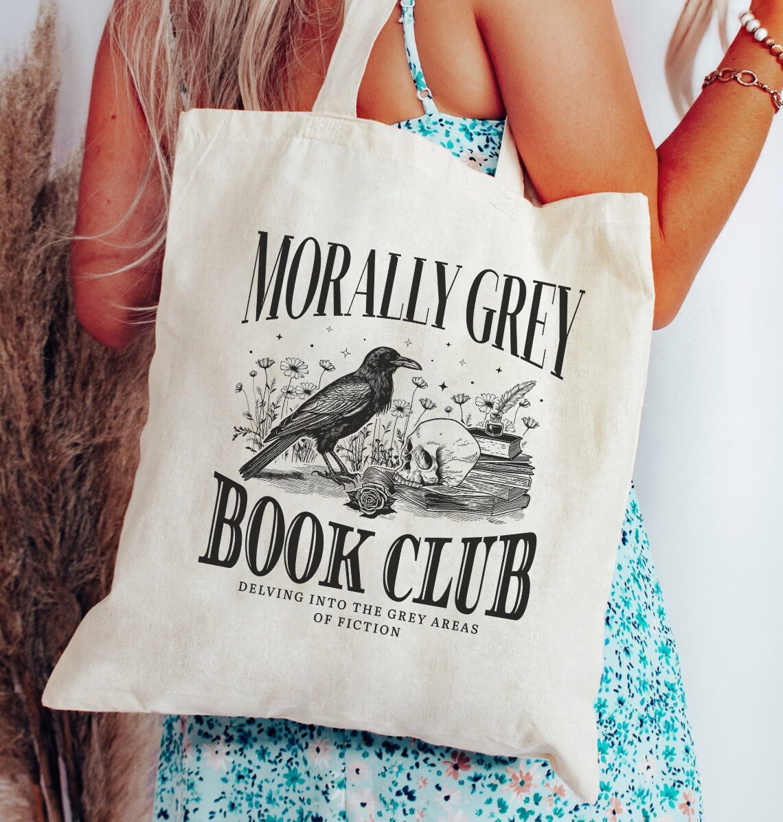 Morally Grey Book Club Tote Bag Bookish Tote Bag Booktok Merch Bookish Things Book Lover Gift Death By Tbr Dark Romance Enemies To Lovers