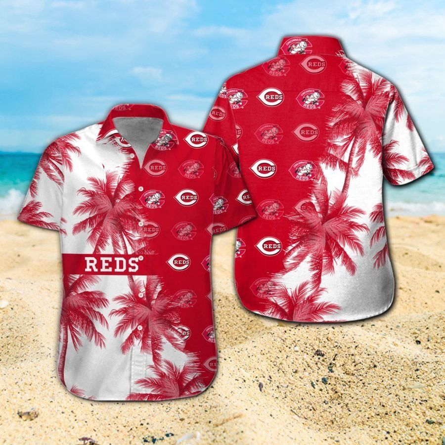 Cincinnati Reds Short Sleeve Button Up Tropical Hawaiian Shirt Ver011