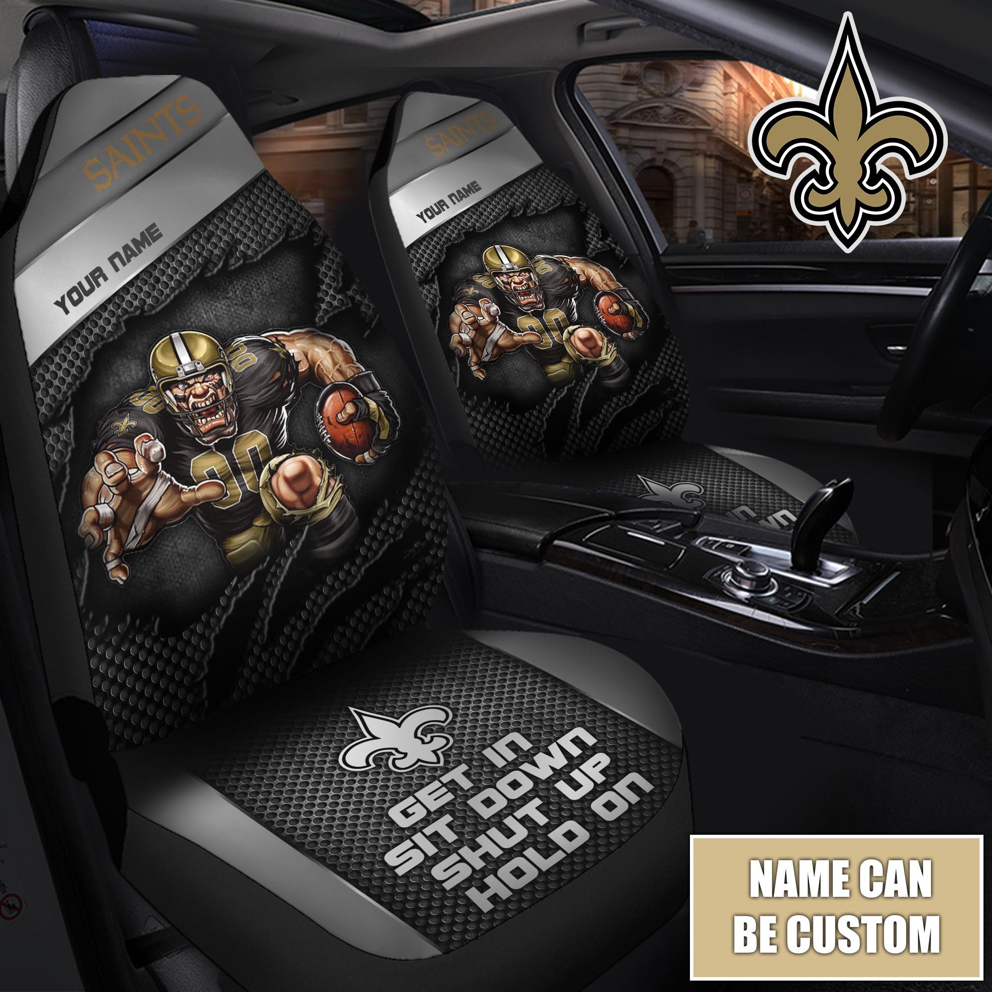 New Orleans Saints Customized Car Seat Cover Set CSC448