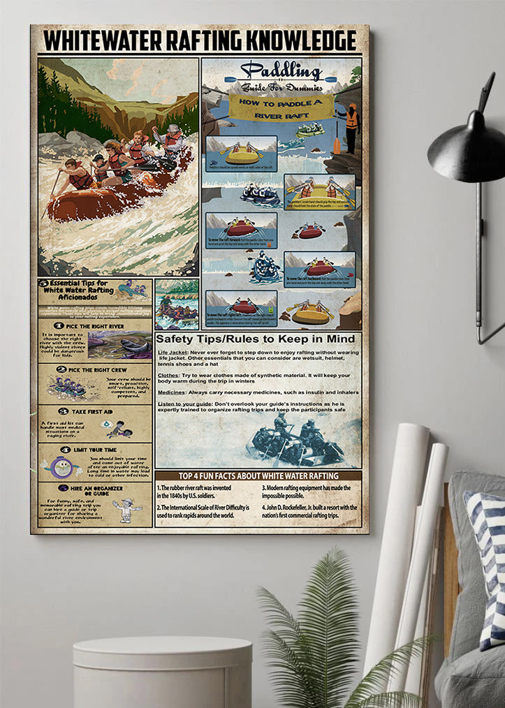 Unframed Poster Wall Art Whitewater Rafting Knowledge Poster