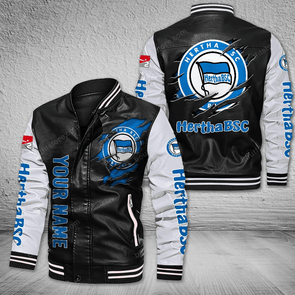 Hertha BSC Leather Varsity Jacket