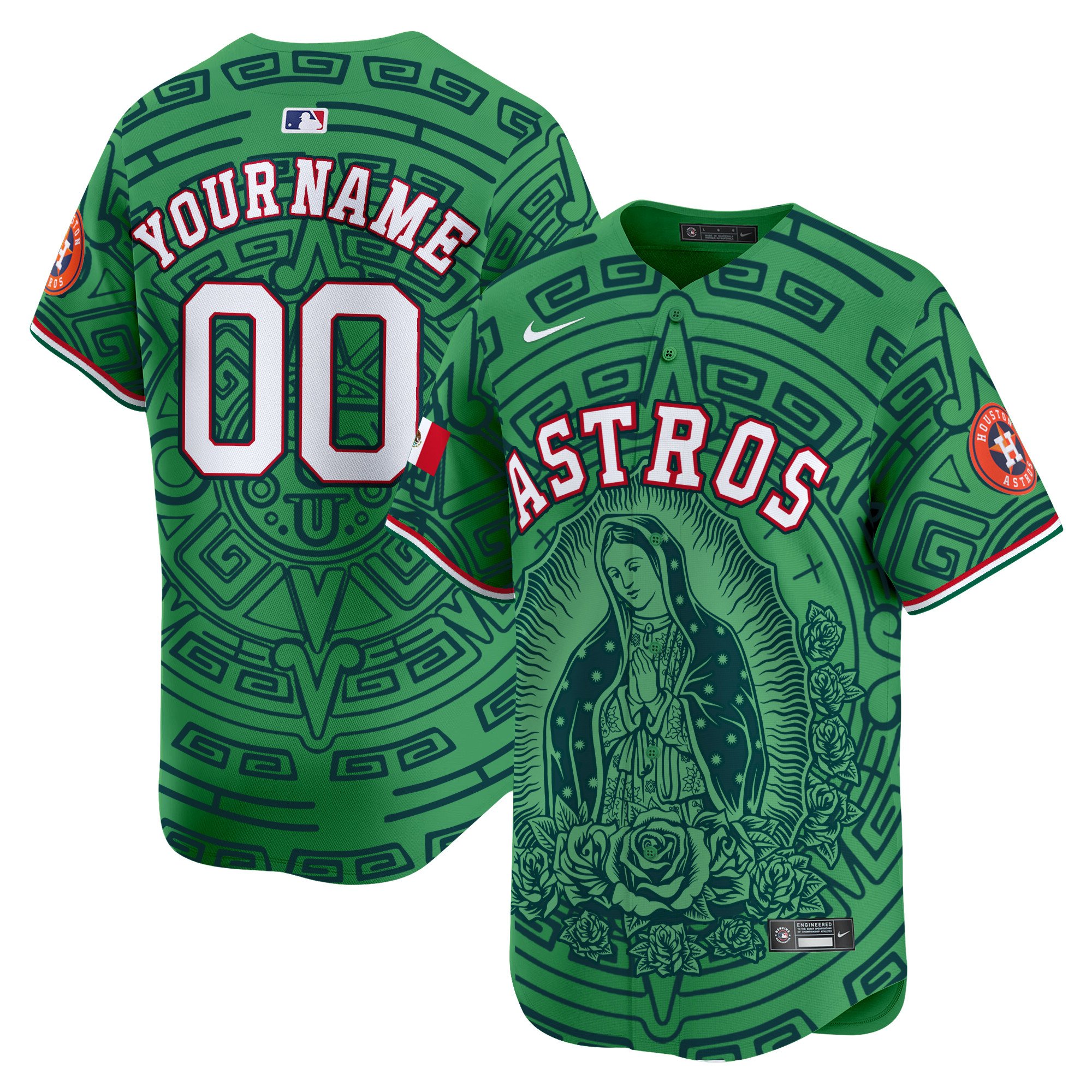 Astros Mexico Guadalupe Vapor Premier Limited Custom Jersey – Printed