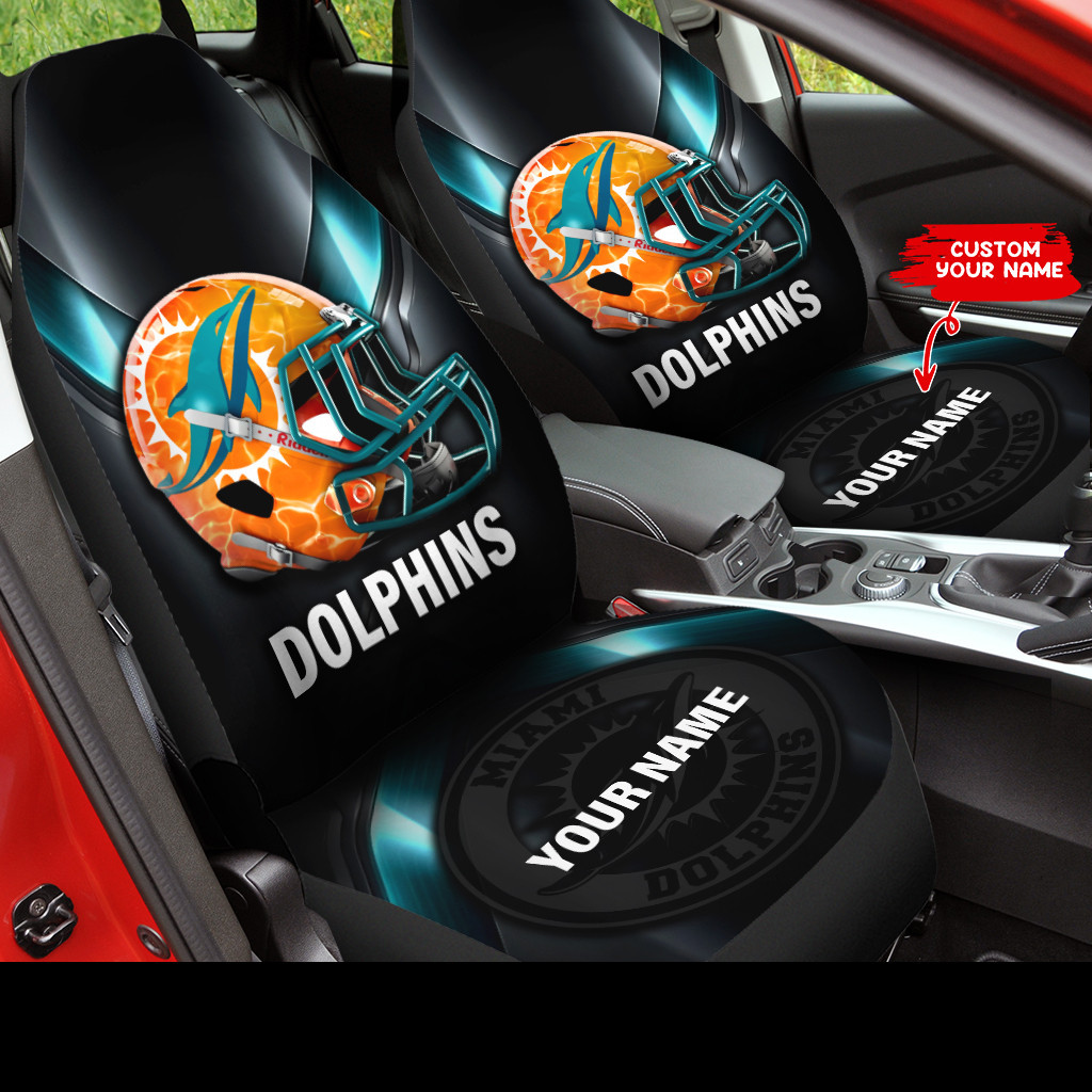 Miami Dolphins Personalized Car Seat Cover Set CSC1632