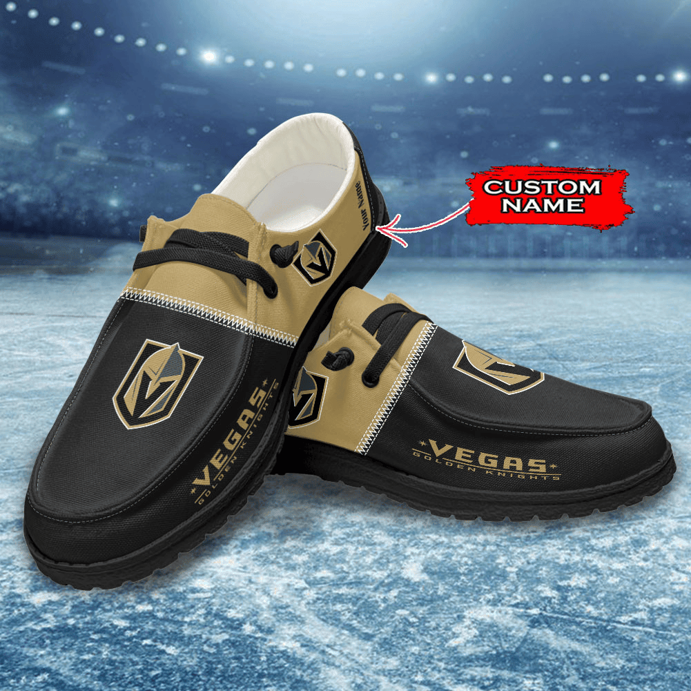 Custom Name Vegas Golden Knights Hey Dude Shoes