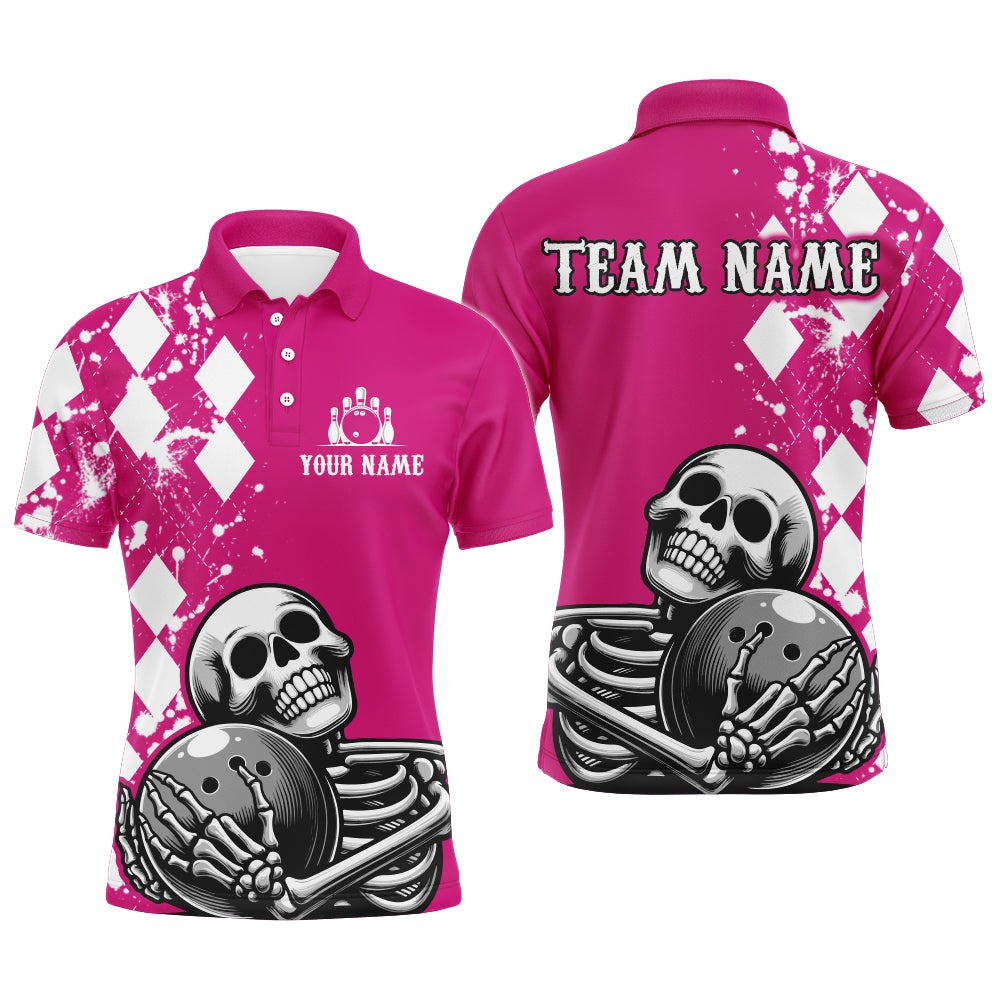 Peckshirt  Skull Bowling Shirt for Men Custom Bowling Jersey Bowling Polo Shirt Bowling Team League QZT293 - Print In Your Way