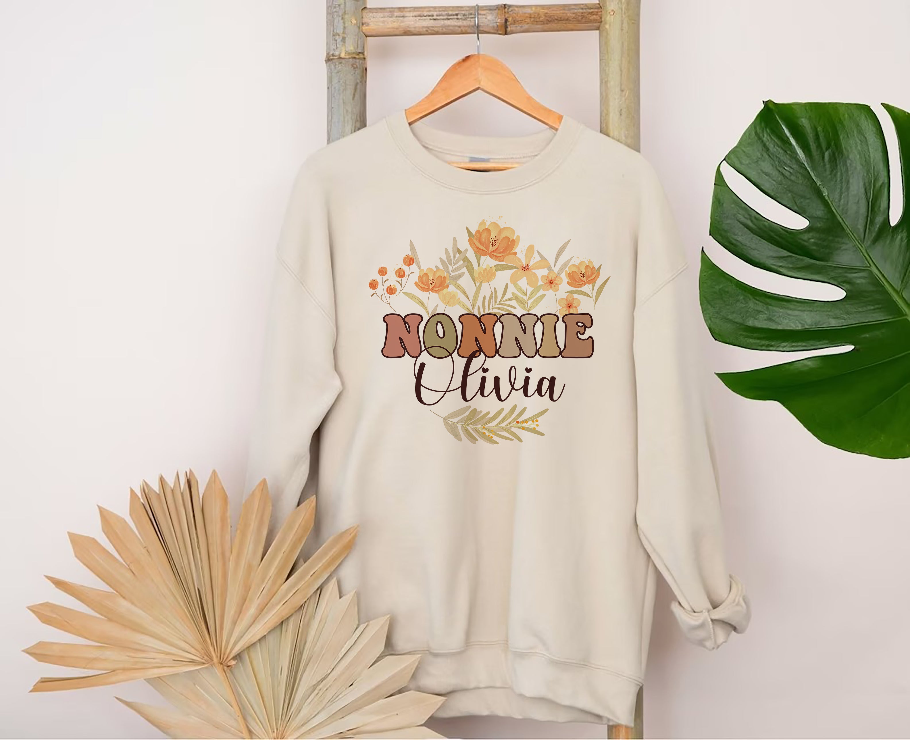 Custom Nonnie Sweatshirt Nonnie Gift Nonnie Sweater Gift For Grandma Future Nonnie Shirt New Nonnie Gifts Pregnancy Announcement Nonnie