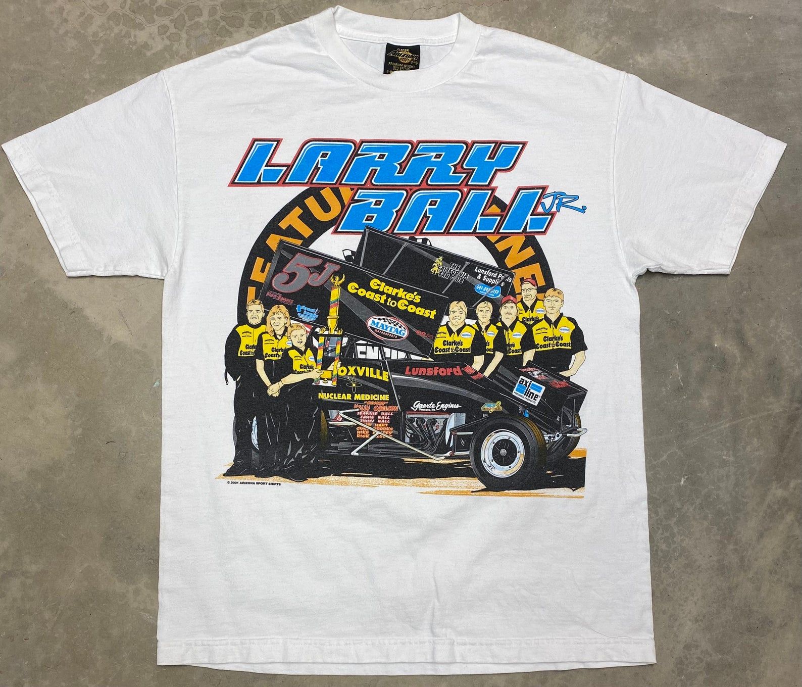 Rare! Vintage 2001 Larry Ball Jr Victory Tour S Car Tee –