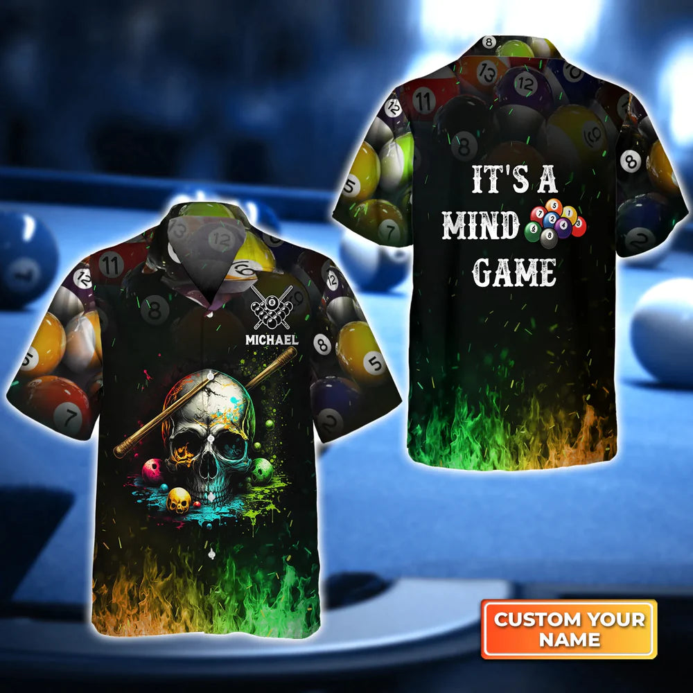 Dead Stroke Skull Billiard On Fire 3D Hawaiian Shirt, Billiard Team Shirt, Billiard Shirt For Men And Women