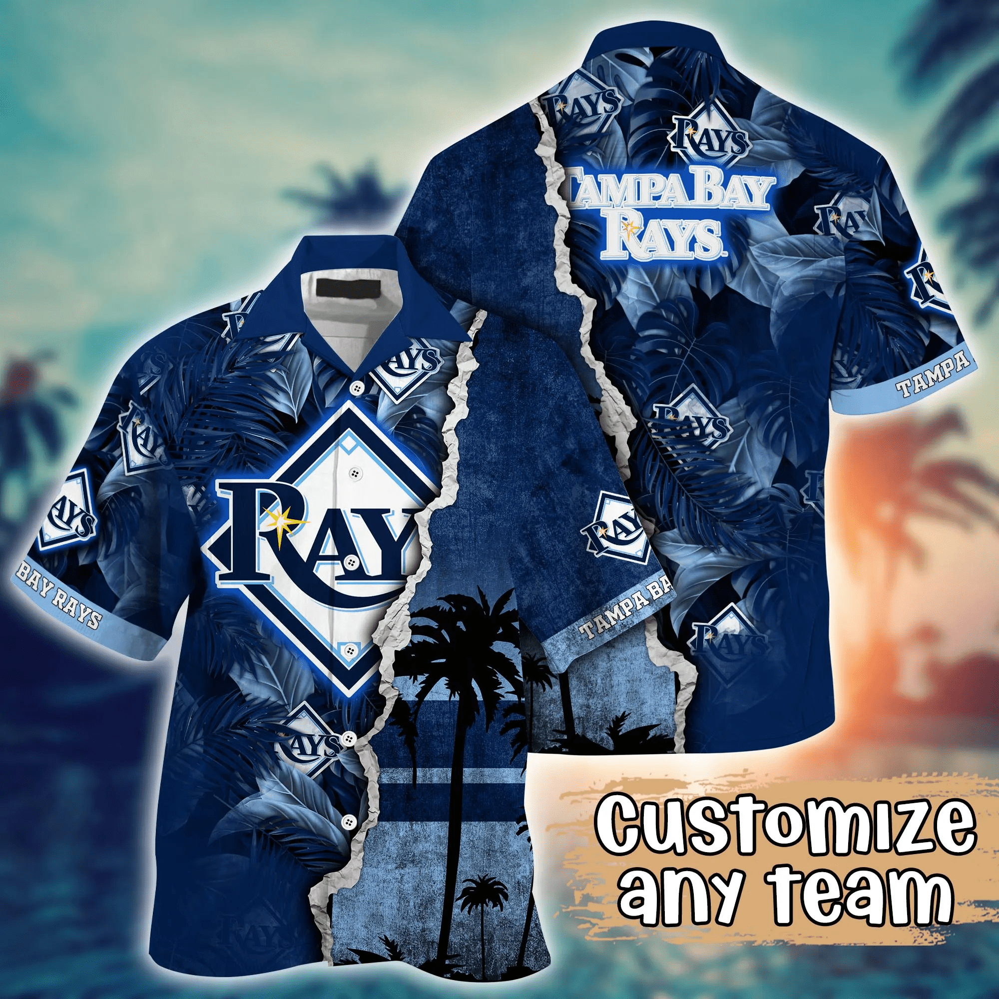 Tampa Bay Rays Mlb Hawaiian Shirt Custom Brightness Aloha Shirt