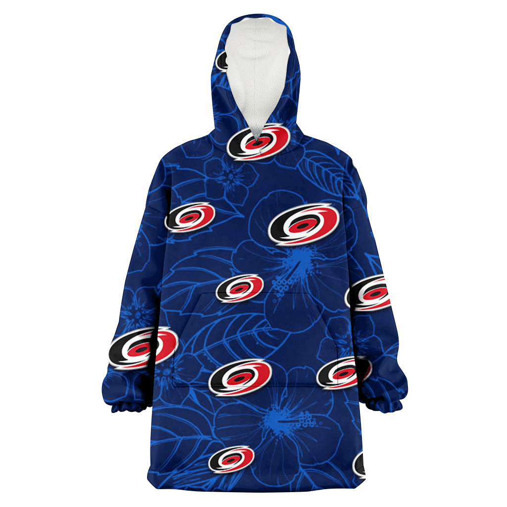 Carolina Hurricanes Sketch Hibiscus Dark Background 3D Printed Hoodie Blanket Snug Hoodie
