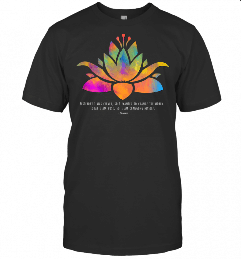 Rumi Wisdom Quote Inspirational Yoga T Shirt With Lotus