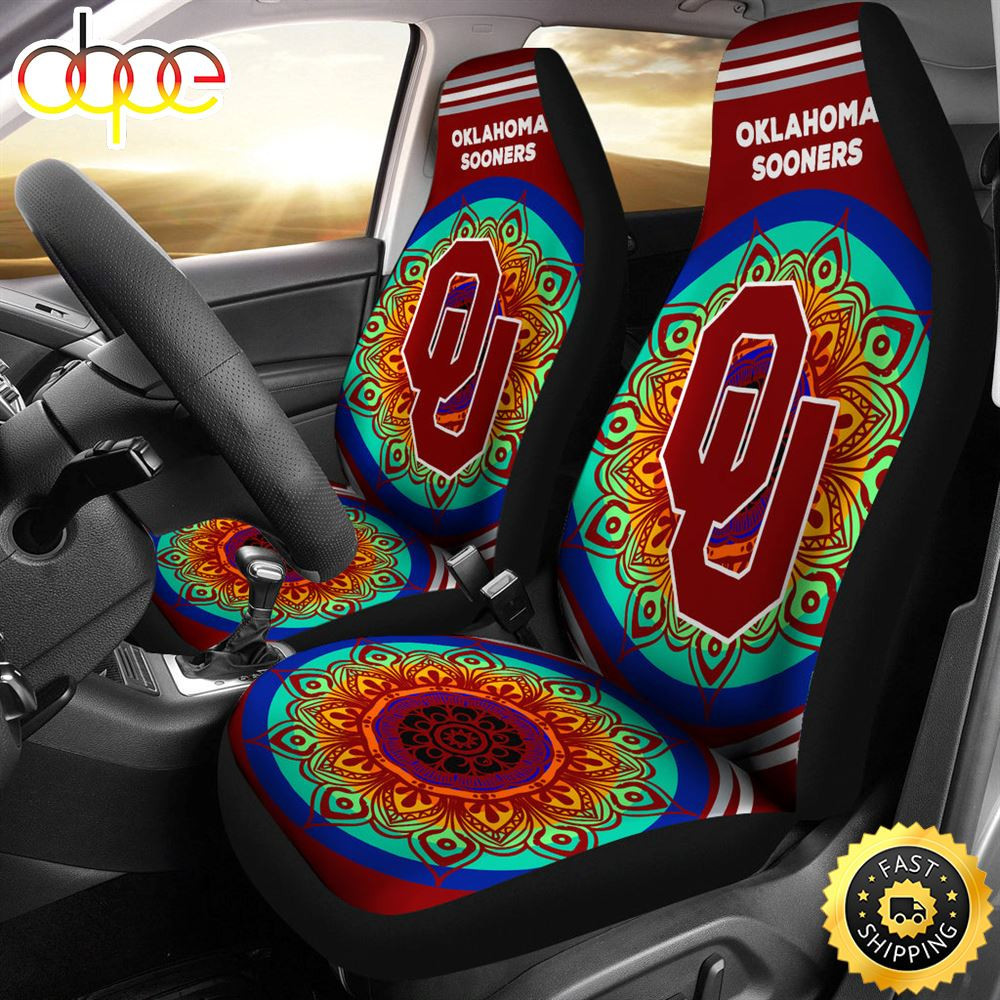 Unique Magical And Vibrant Oklahoma Sooners Car Seat Cover Set CSC1447