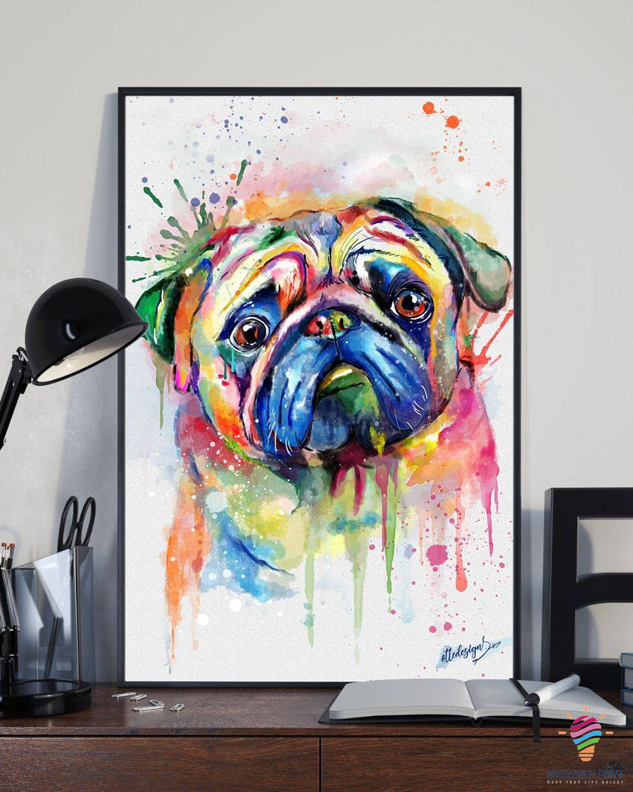 Colorful Pug Art Canvas Art And Post …