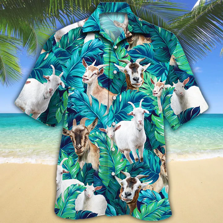 Goat Lovers Hawaiian Shirt, Goat Short Sleeve Hawaiian Aloha Shirt, Hawaii Shirt For Men, Hawaii Shirt Women