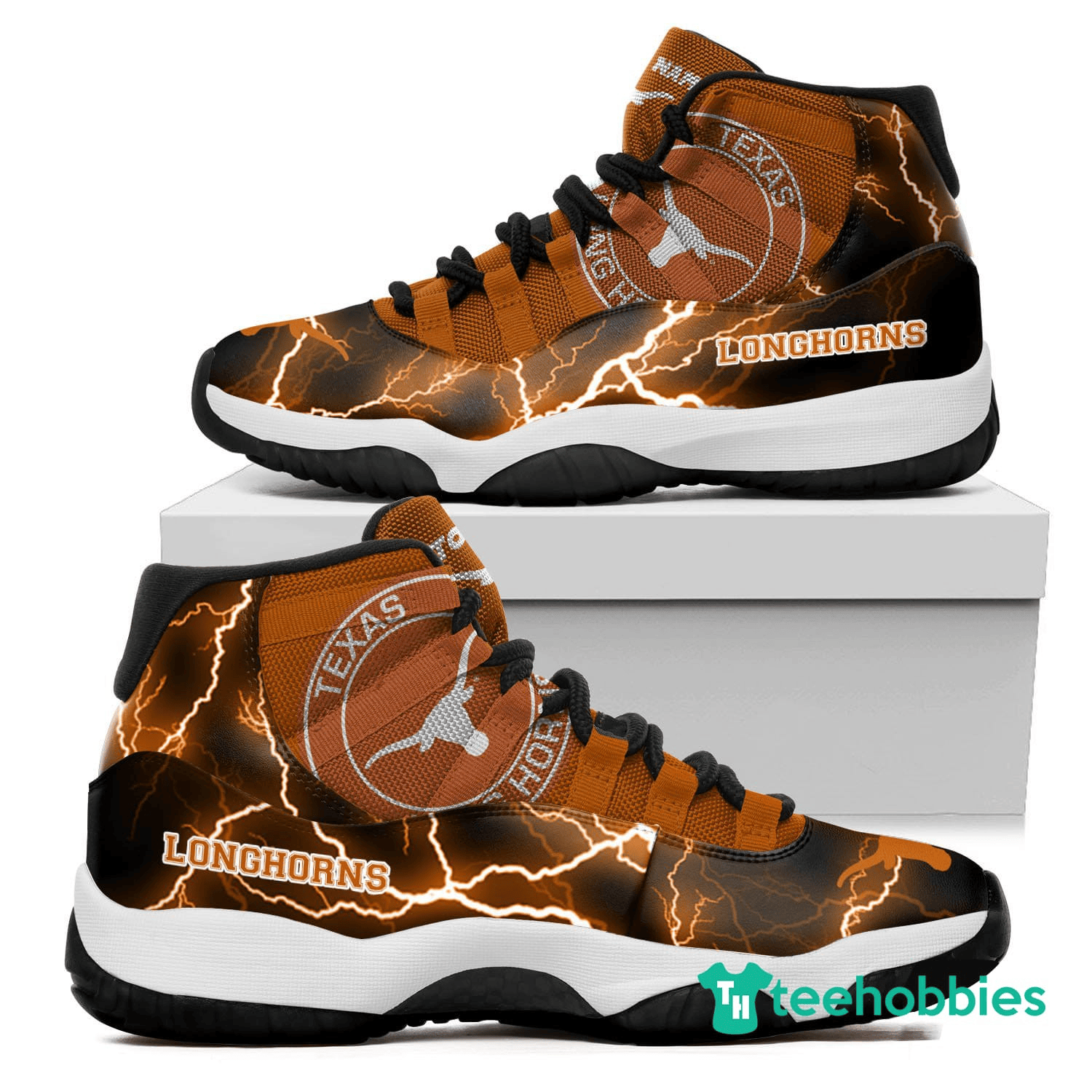 Texas Longhorns Custom Name Air Jordan 11 Shoes Sport Sneakers