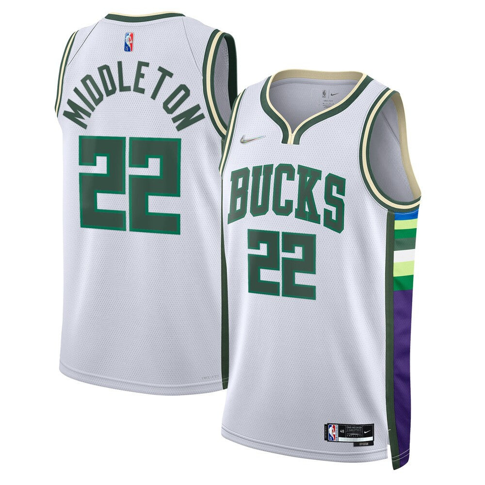 Milwaukee Bucks Nike City Edition Swingman Jersey – Khris Middleton ...