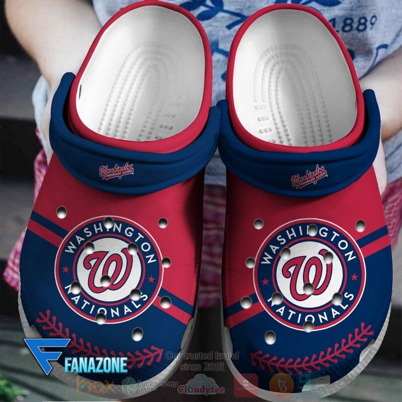 Washington Nationals Logo Baseball MLB Red Navy Crocss Classic Clogs Shoes Ver383