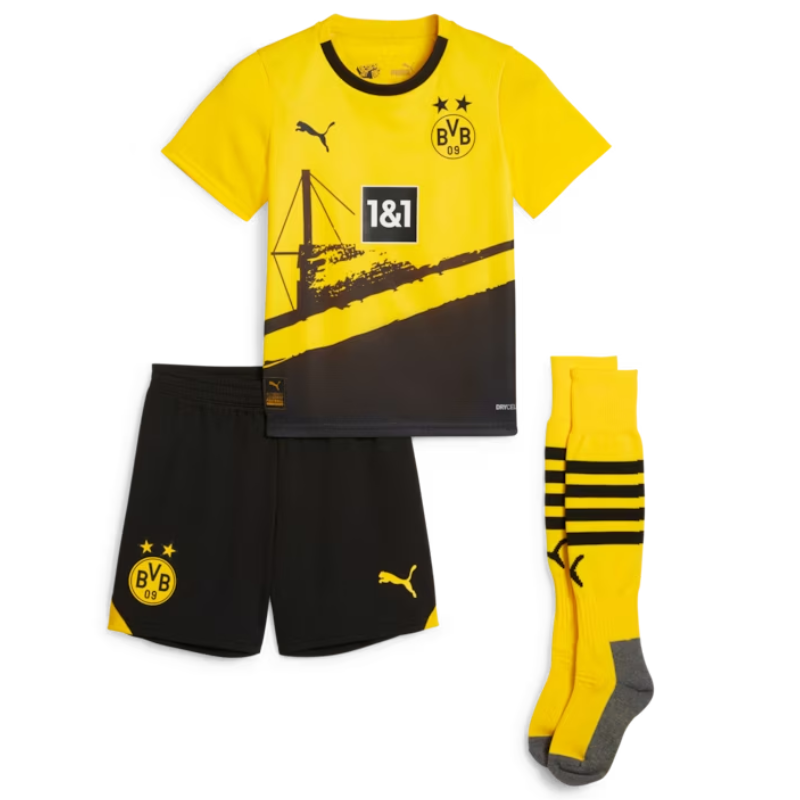 Borussia Dortmund Home Kids 2023-24 Custom Jersey – Yellow