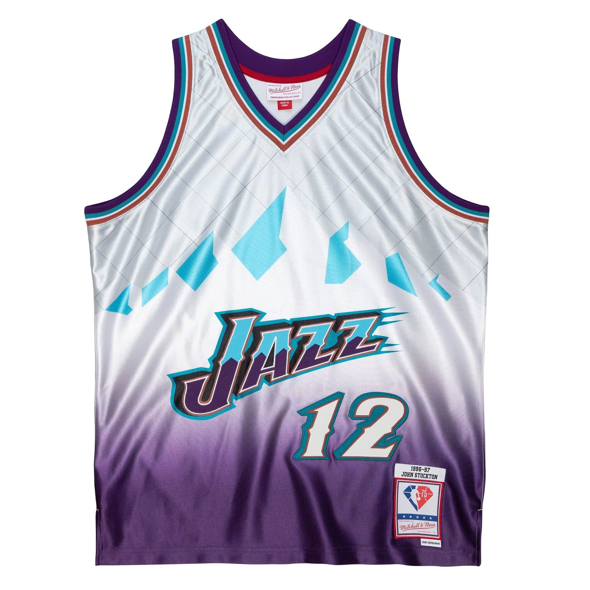Mitchell & Ness 75Th Platinum Swingman John Stockton Utah Jazz 199697