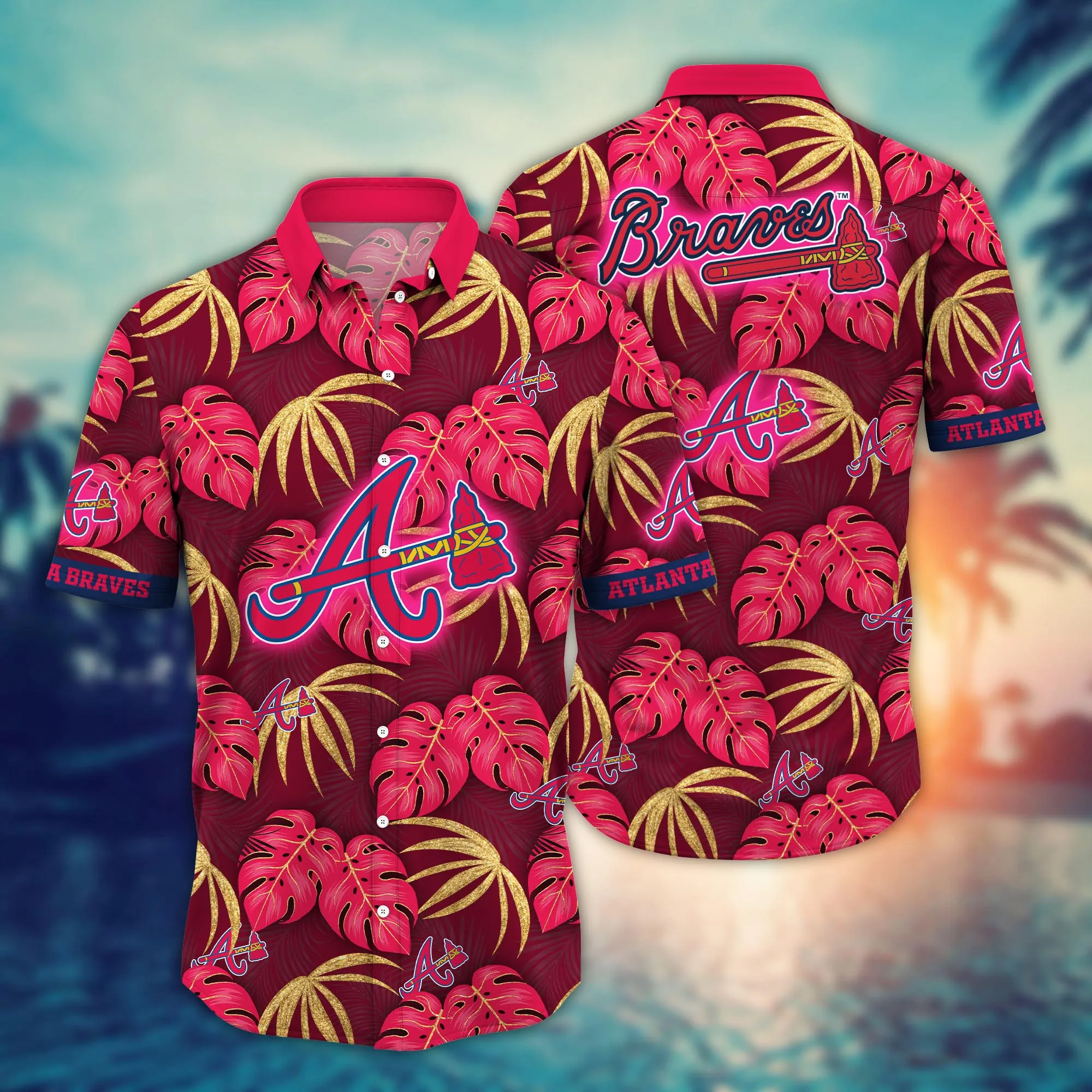 Atlanta Braves Mlb Hawaiian Shirt Golden Rays Aloha Shirt