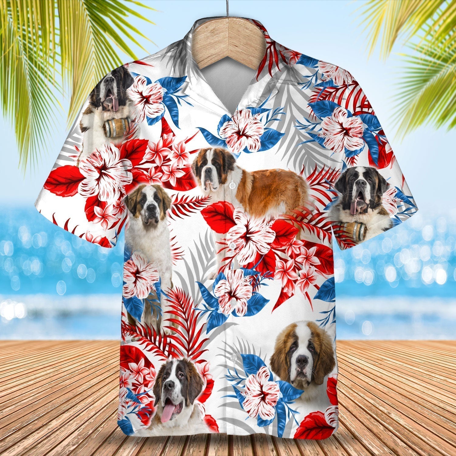 St Bernard Hawaiian Shirt – Gift For Summer, Summer Aloha Shirt, Hawaiian Shirt For Men And Women