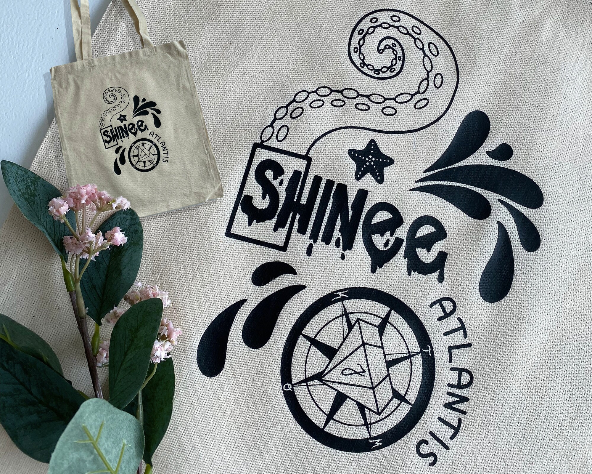 SHINee Tote Bag, SHINee Atlantis, Shawol, SHINee world, SHINee bag, SHINee art, SHINee design, Jonghyun, Taemin, Kibum, Minho, Onew