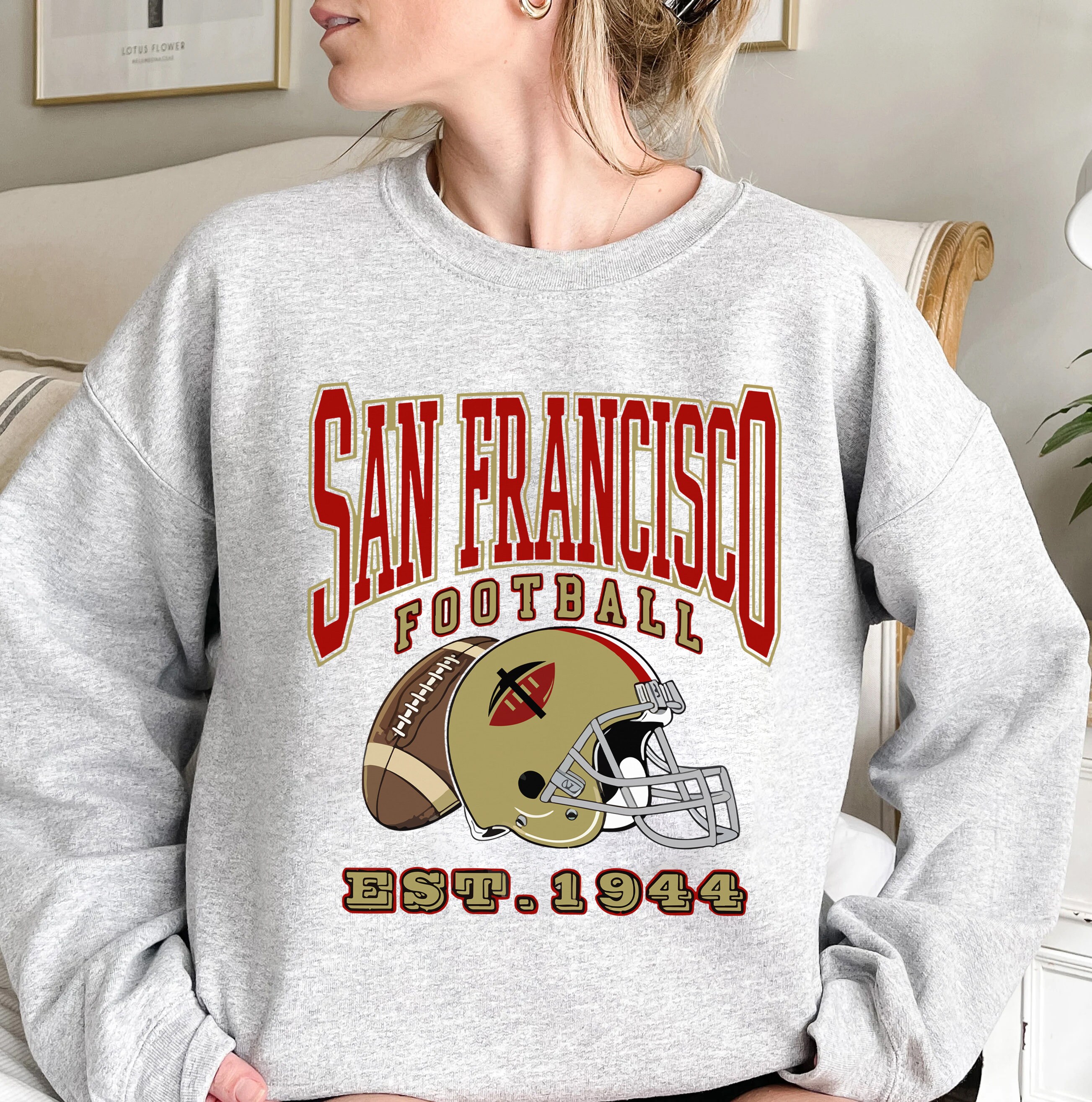 San Francisco 49ers Sweatshirt, Retro San Francisco T-Shirt, San Francisco Crewneck, SF 49ers Football Gift, San Francisco 49ers Sweater