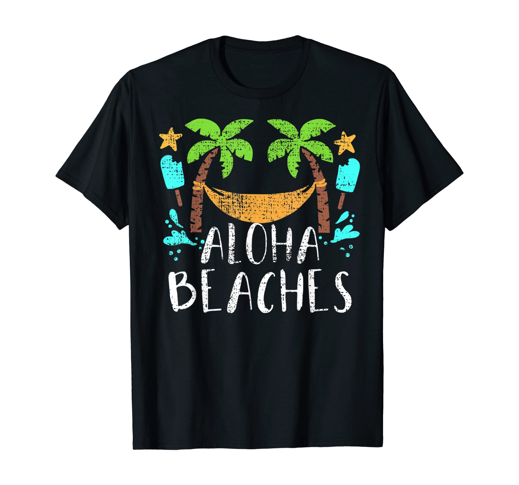 Vintage Aloha Beaches Hawaiian Hawaii Vacation Beach Summer T-Shirt