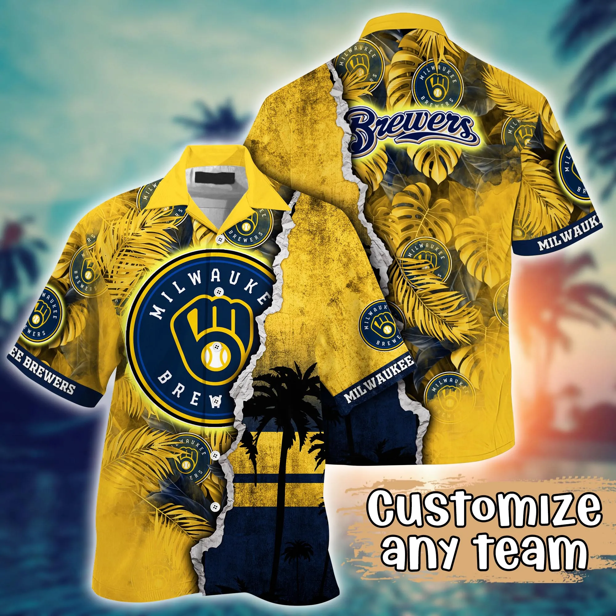 Milwaukee Brewers Mlb Hawaiian Shirt Custom Mid-Year Aloha Shirt