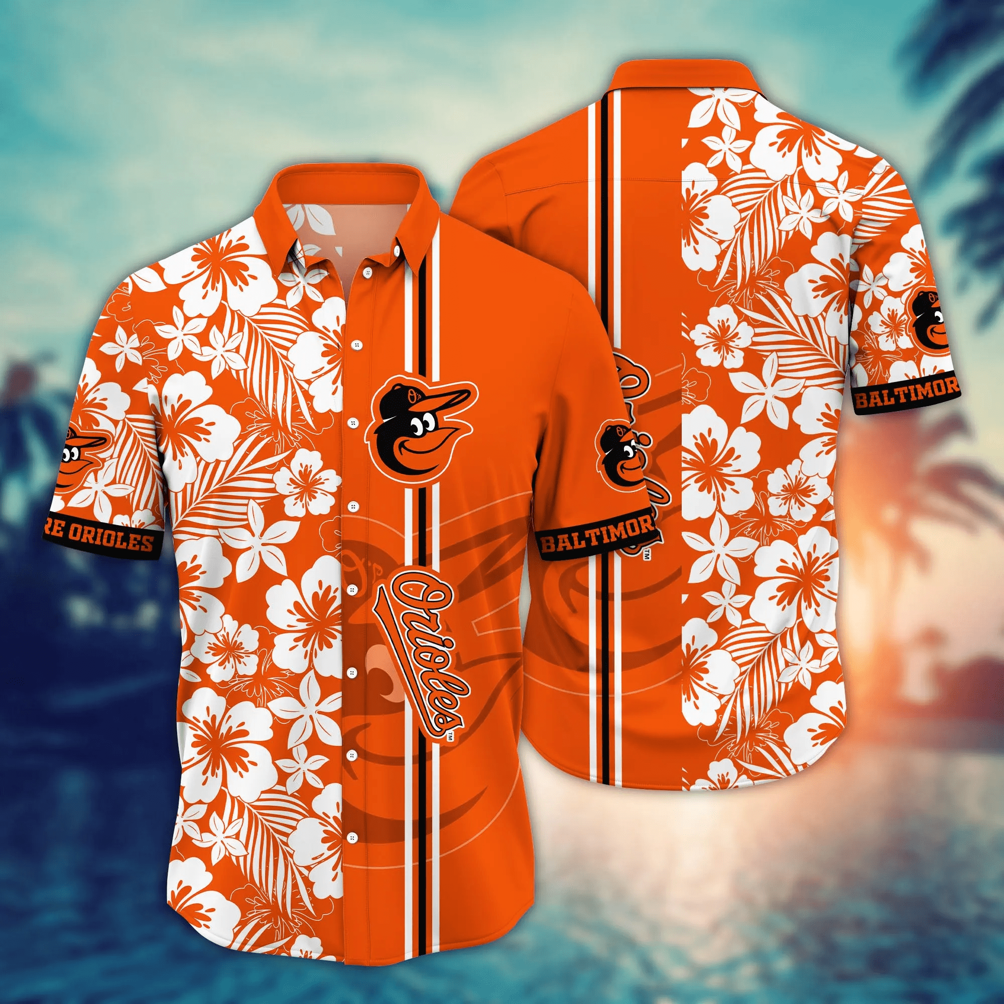 Baltimore Orioles Mlb Hawaiian Shirt Straw Hatstime Aloha Shirt