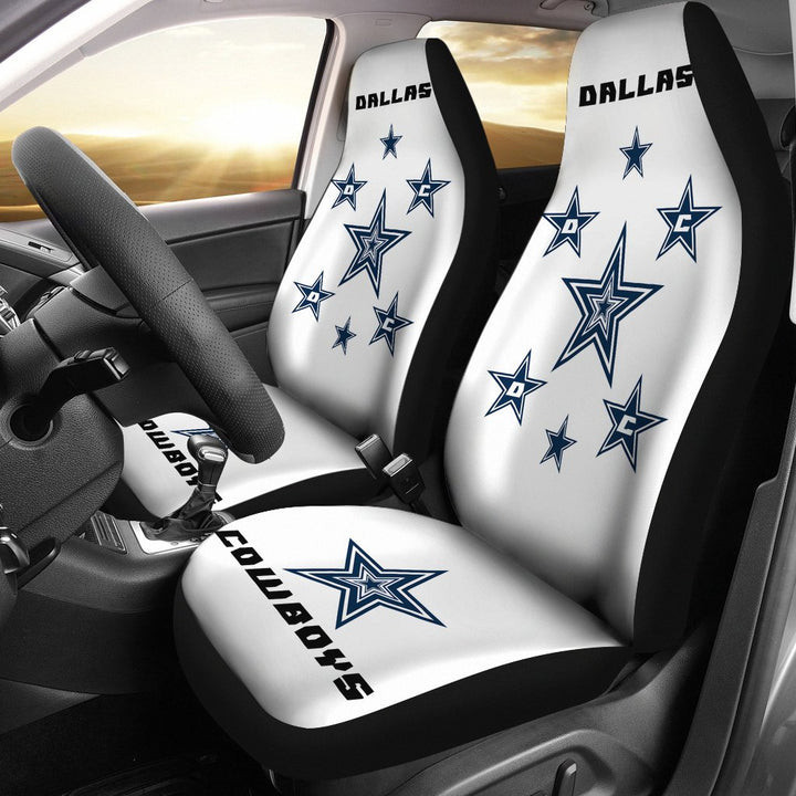 Dallas Cowboys White Multi Logo Car Seat Cover Set CSC1213