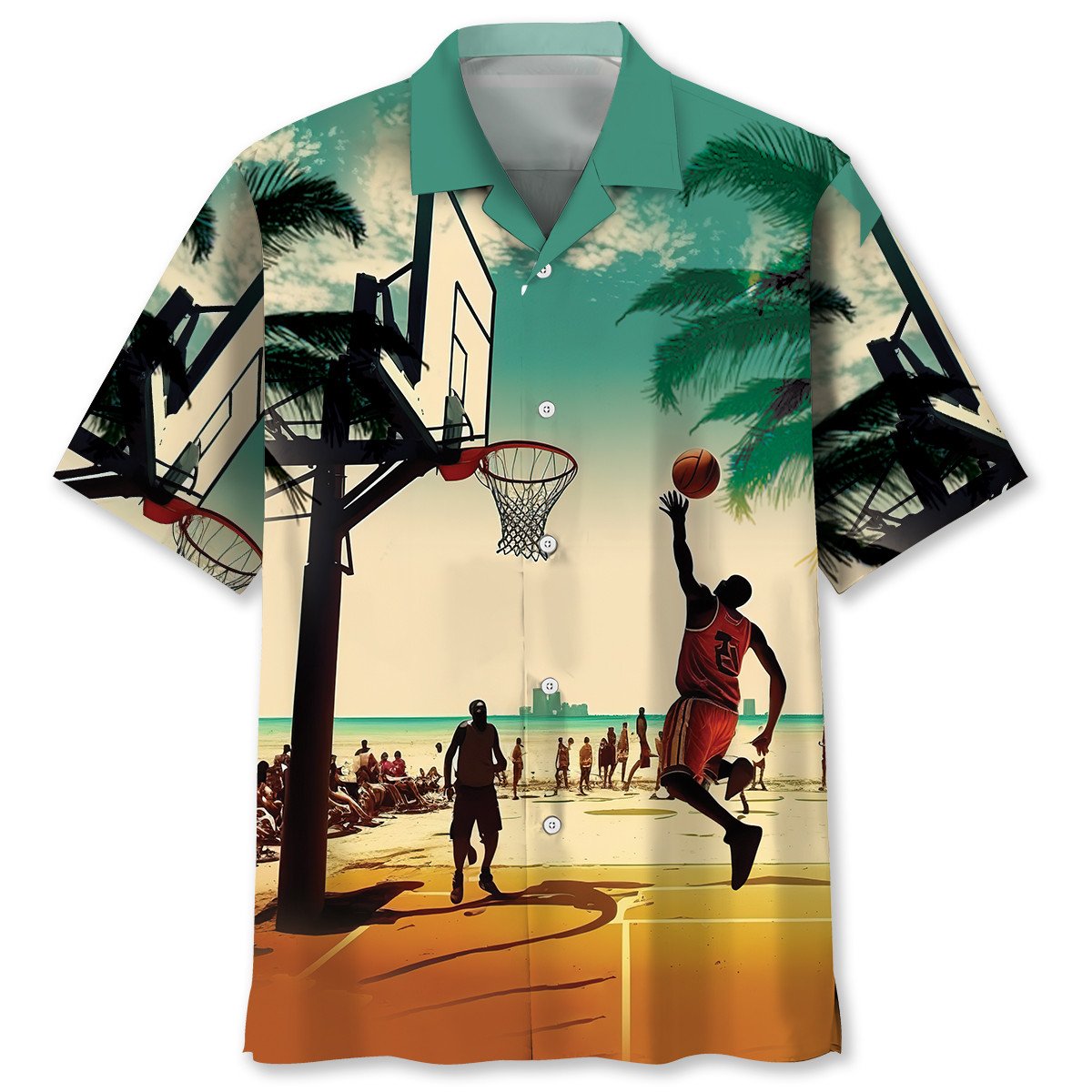 Basketball Beach Hawaiian Shirt, Idea Shirt For Team Basketball Hawaii Beach Shirt