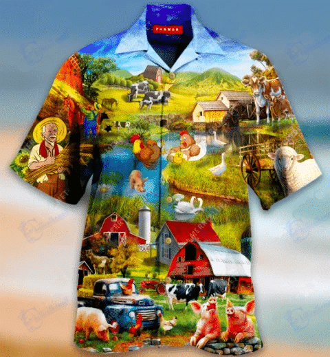Beach Shirt Lovely Happy Farm Hawaii &hellip;