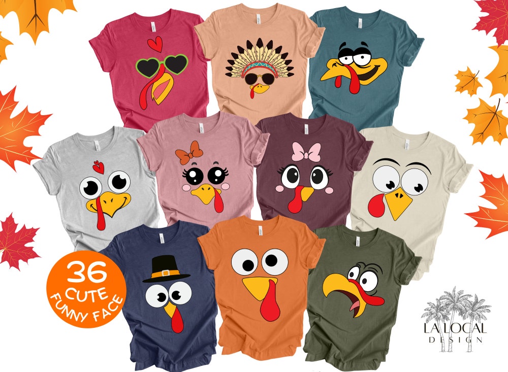 Cute Turkey Fall Thanksgiving Shirt, Thanksgiving t shirt womens, family thanksgiving shirts, funny Thanksgiving Tee t-shirts Fall Shirts x PeckShirt