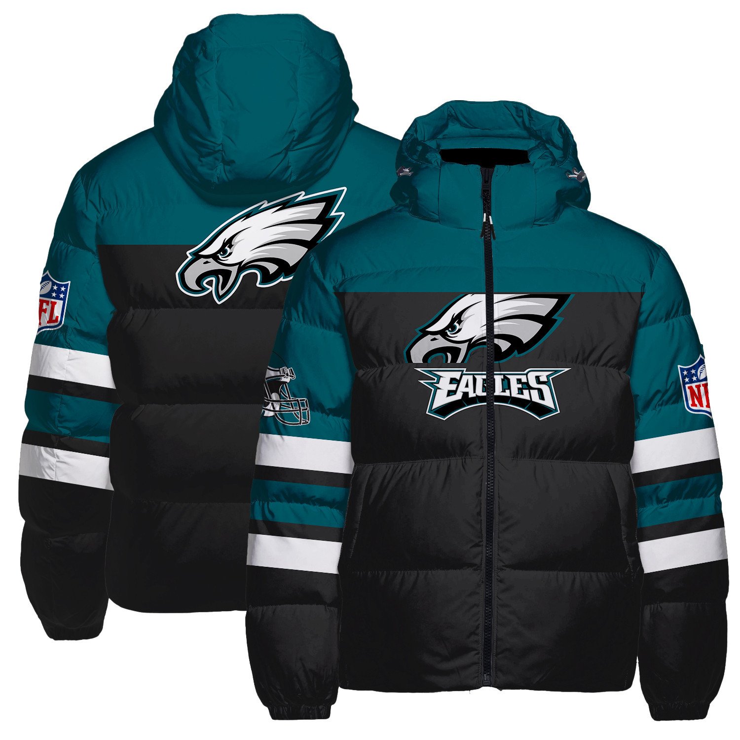 Philadelphia Eagles Logo NFL 2024 Unisex Puffer Jacket Down Jacket