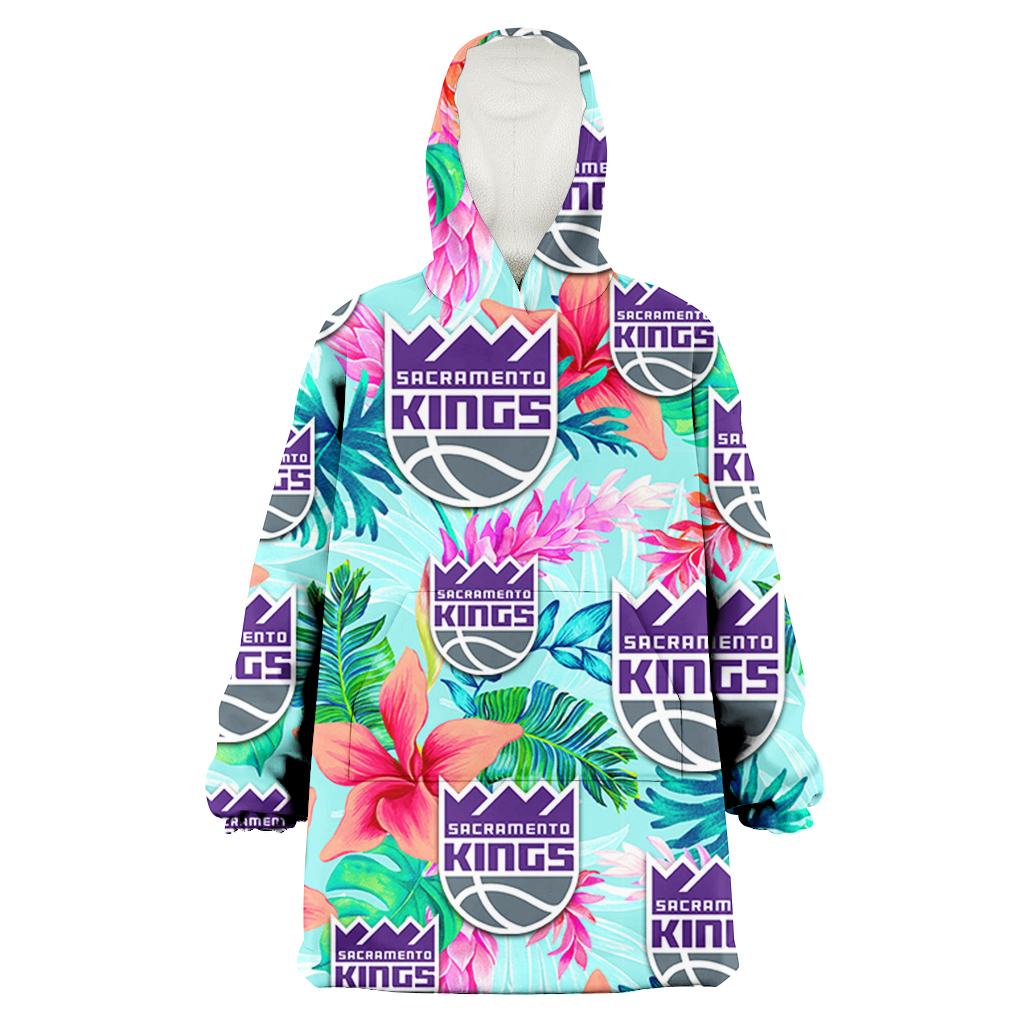 Sacramento Kings Coral Porcelain Flower Violet Orchid Light Blue Background 3D Printed Hoodie Blanket Snug Hoodie