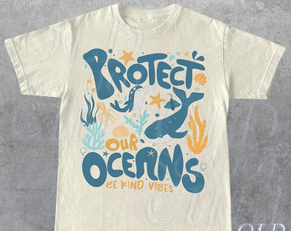Peckshirt  Protect Our Oceans 90s Tattoo Sea Animal Tshirt, Retro Ocean Nature Shirt, Sealife, Ocean, Whale, Orca, Turtle, Dolphin, Unisex Adult Tee - Print In Your Way