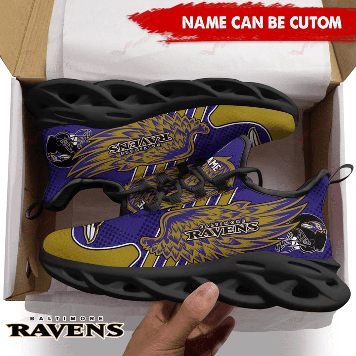 Baltimore Ravens Personalized Clunky Sneaker Max Soul Shoes MS5606