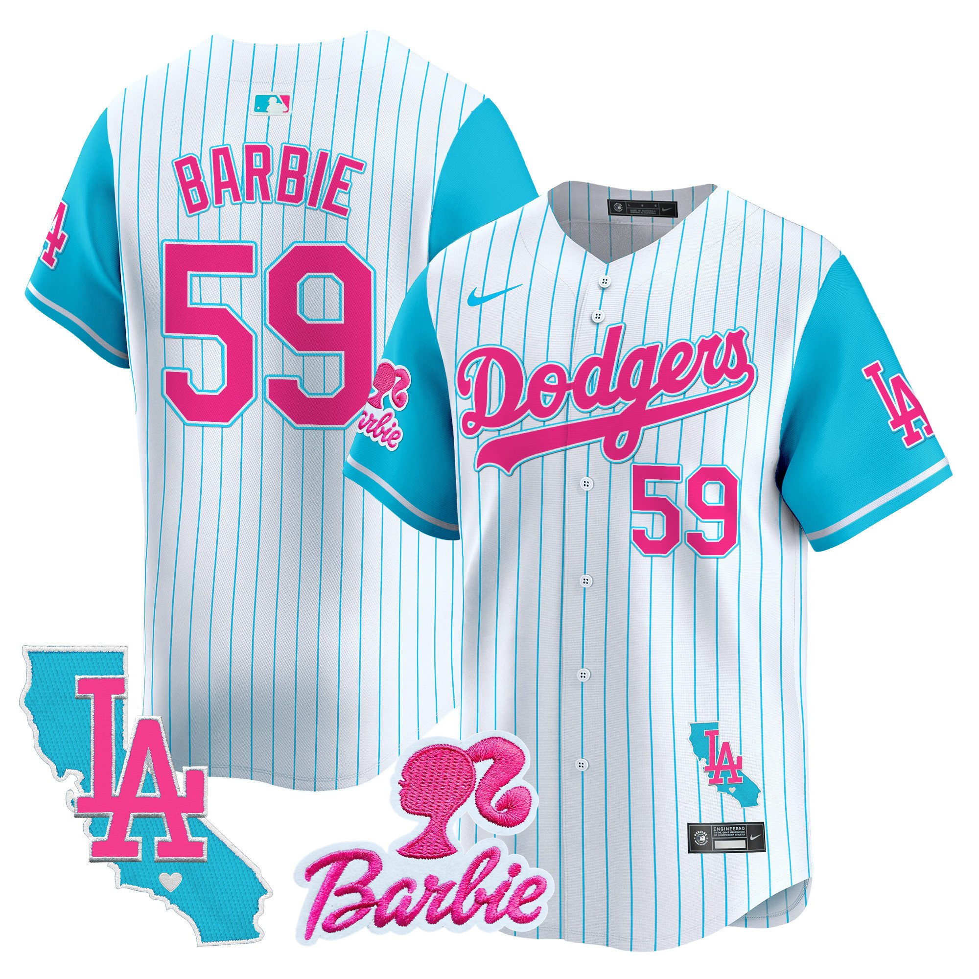 Unisex Dodgers Barbie Patch Vapor Premier Limited Jersey – All Stitched