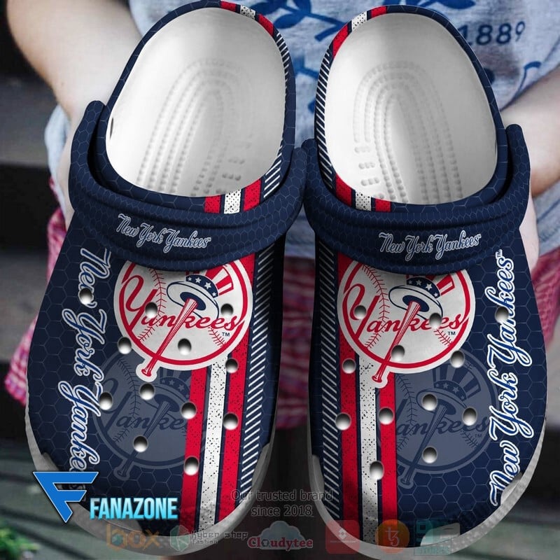 New York Yankees Logo Baseball MLB Full Blue Crocss Classic Clogs Shoes Ver788