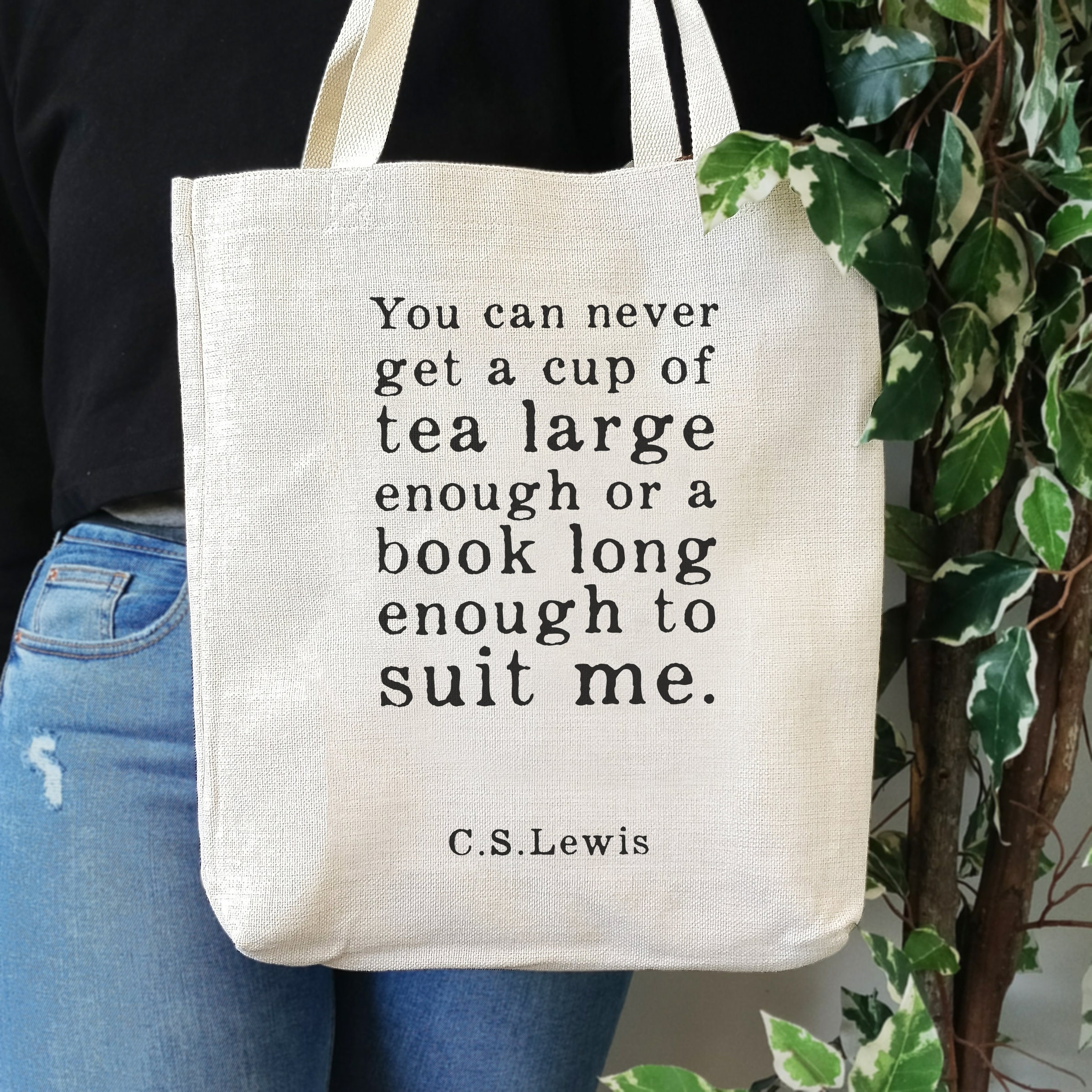 Tote Bag – Literary Gift – Tea Large Enough