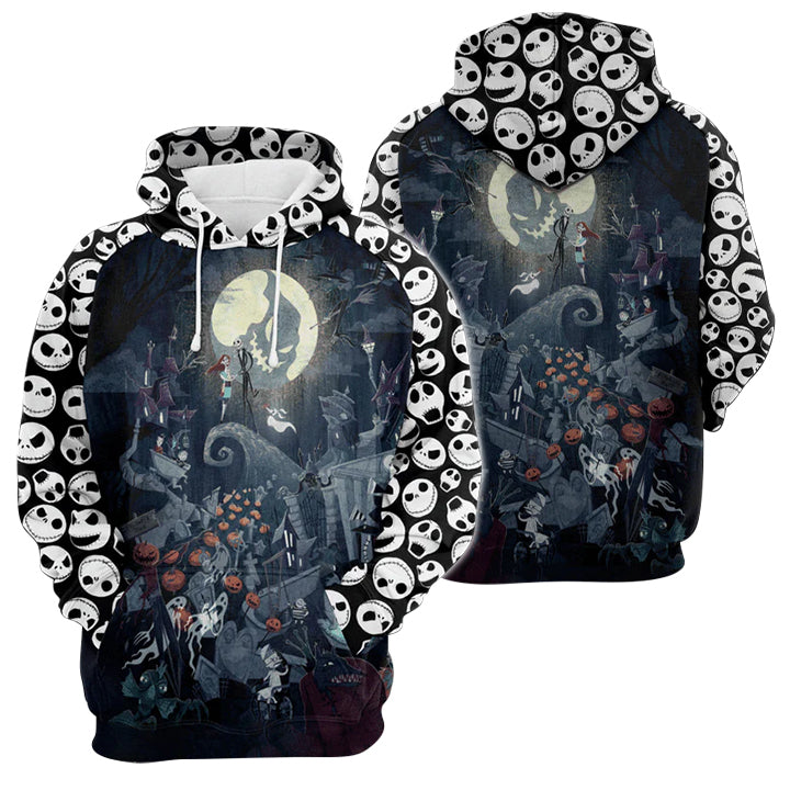 Jack Skellington And Sally Spooky Night Hoodie