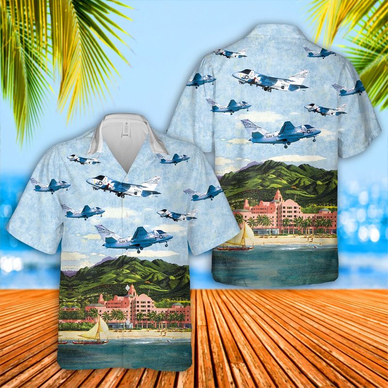 Us Navy Lockheed Us-3A Viking Cod Vrc-50 Hawaiian Shirt, Short Sleeve Hawaiian Shirt For Men